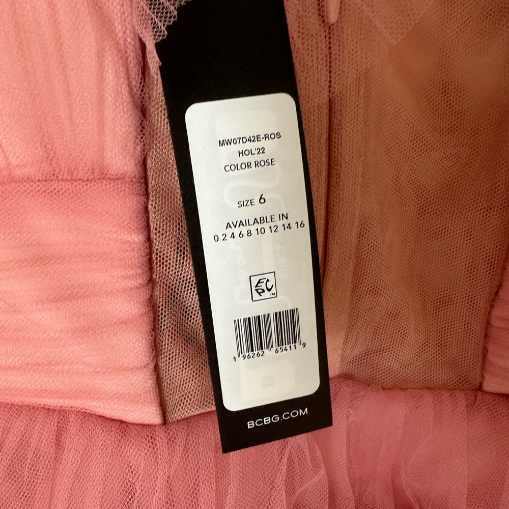 BCBG Strapless Tiered Tulle Mini Dress